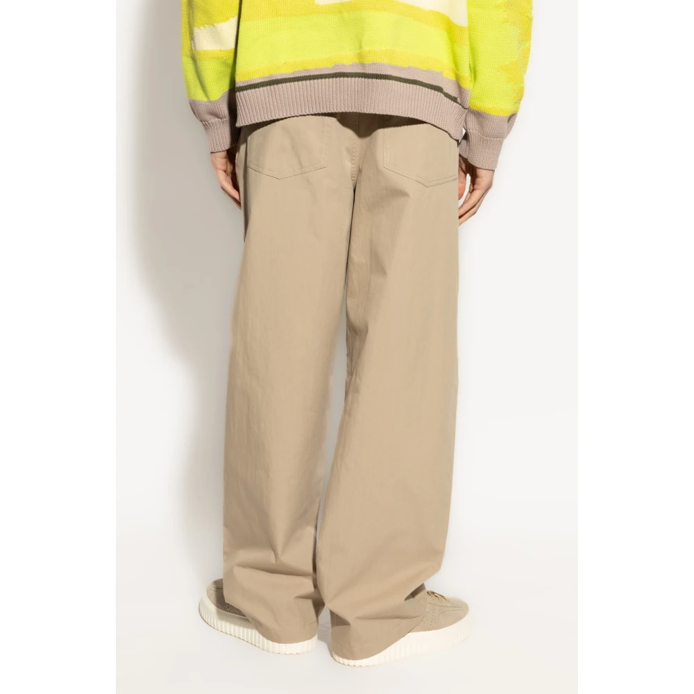 Moschino Broek met logo Beige Heren