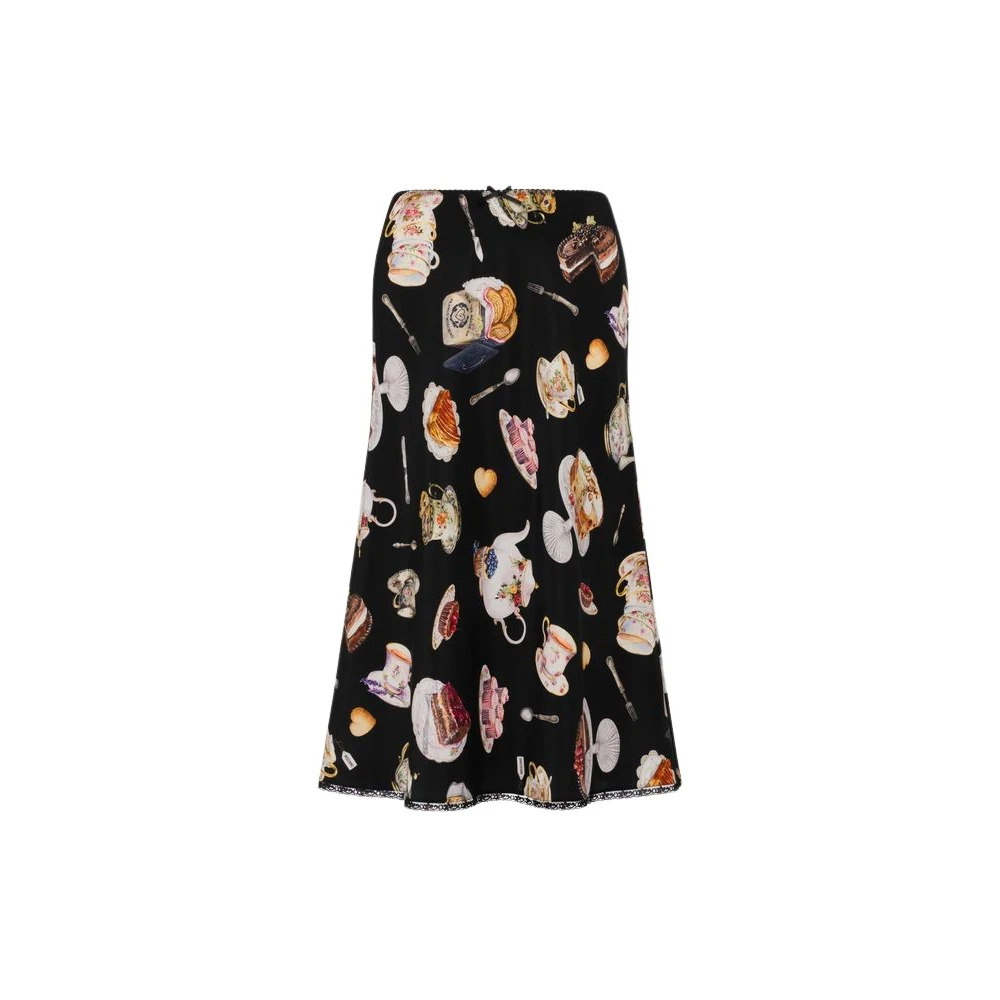 Moschino Women's Printed Silk Satin Skirt