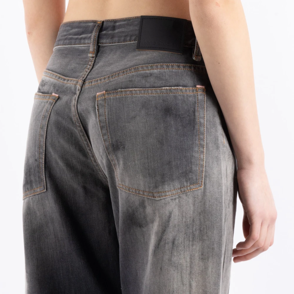 Acne Studios Zwarte Katoenen Jeans A00513 Black Dames