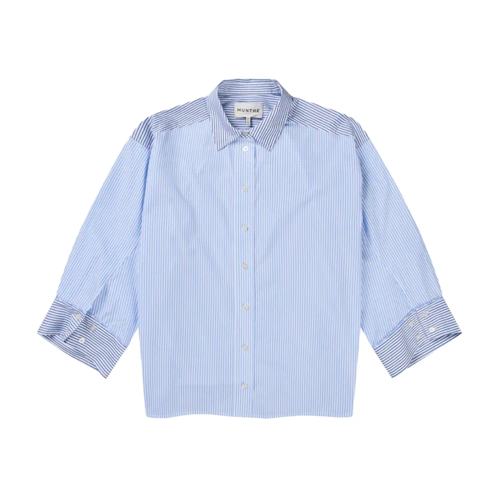 Munthe Gestreepte Oversized Shirt Blauw Blue Dames