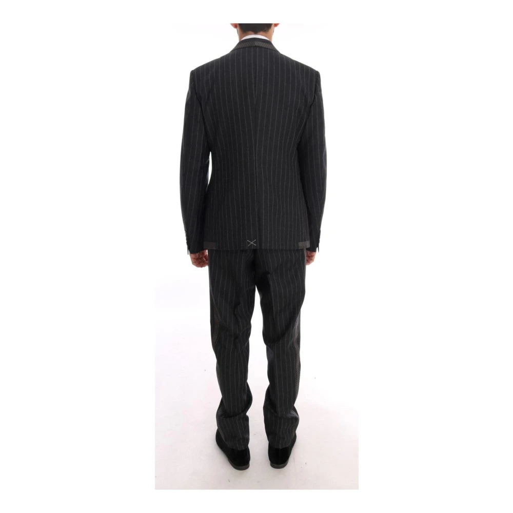 Dolce & Gabbana Pinstripe Pak voor Mannen Zwart Gray Heren
