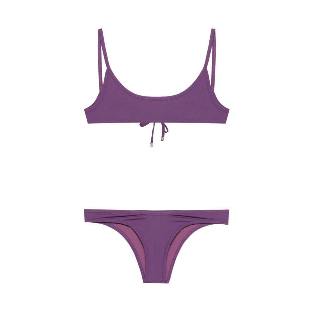 The Attico Paarse Geribbelde Strandkleding Set Purple Dames