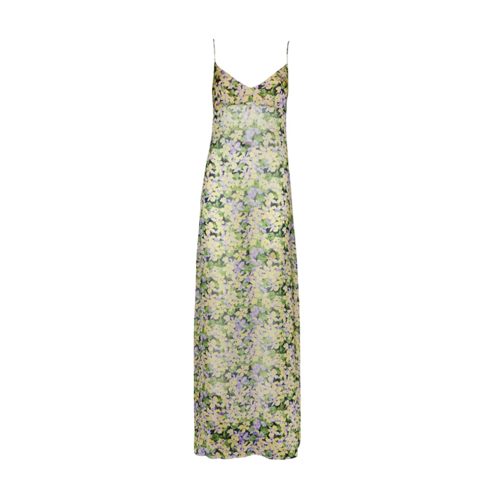 Raquel Diniz Bloemen zijden jurk V-hals Verstelbare bandjes Multicolor Dames