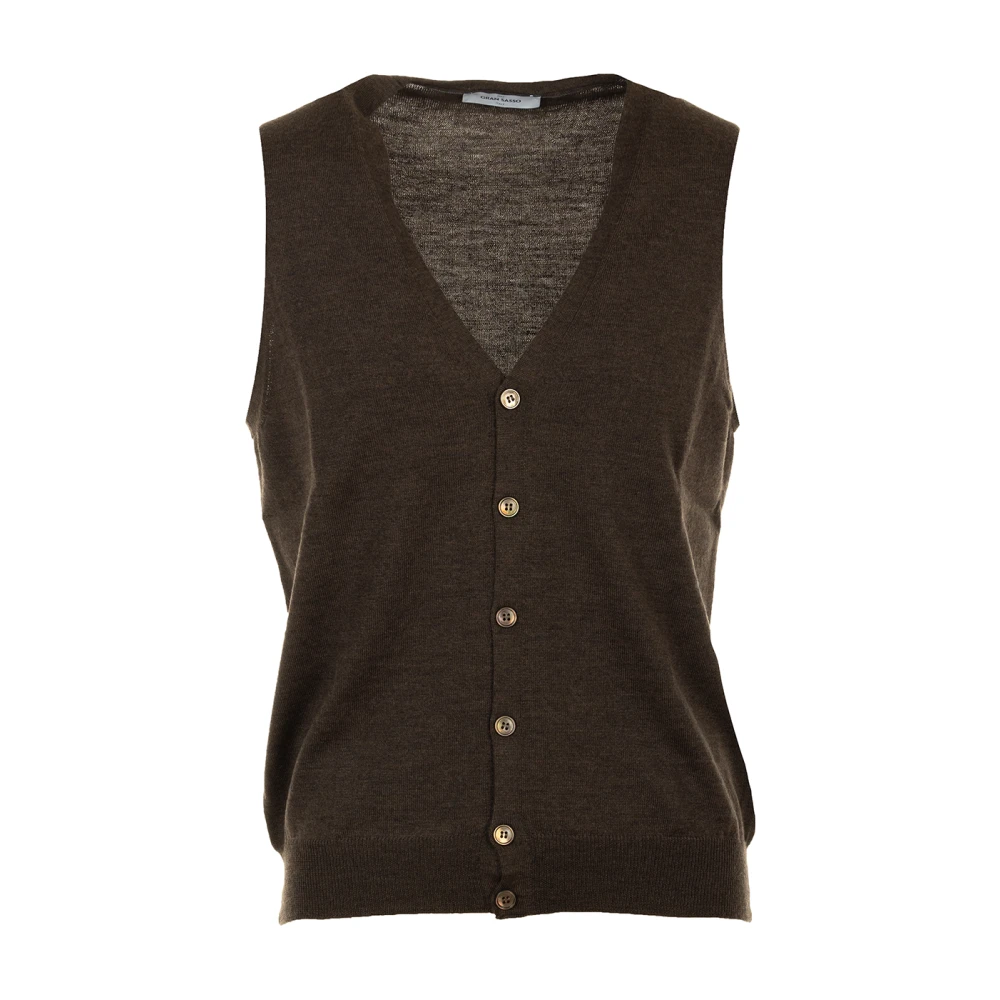 Gran Sasso Bruine Sweater Vest Brown Heren