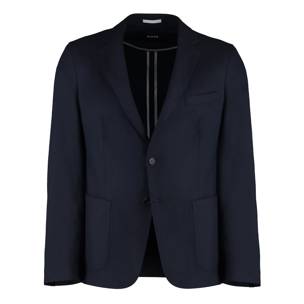 Hugo Boss Klassieke Wollen Jas Blue Heren