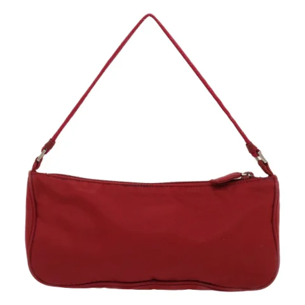 Prada Vintage Pre-owned Cotton prada-bags Red Dames