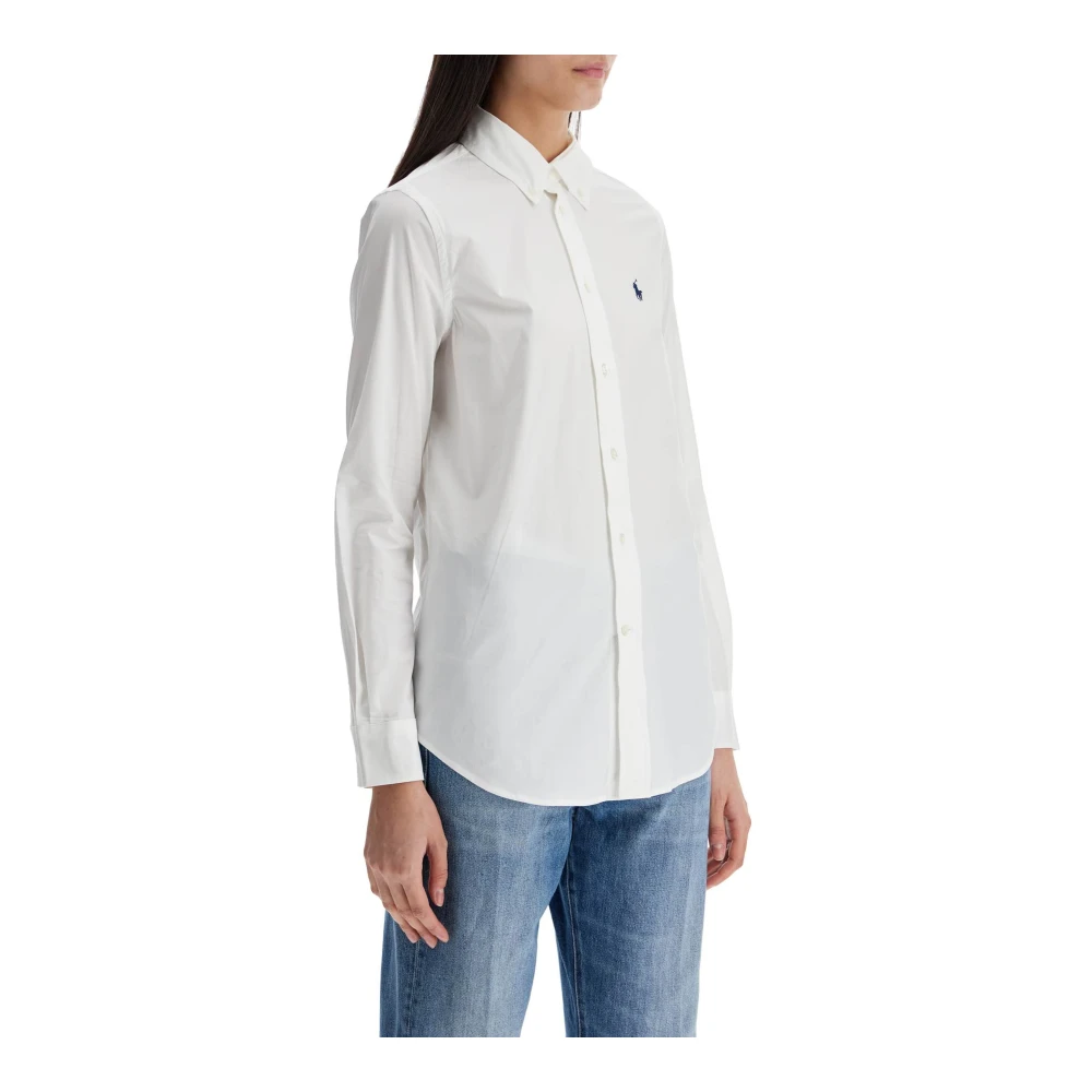 Polo Ralph Lauren Elegante Slim Fit Katoenen Shirt Vrouwen White Dames