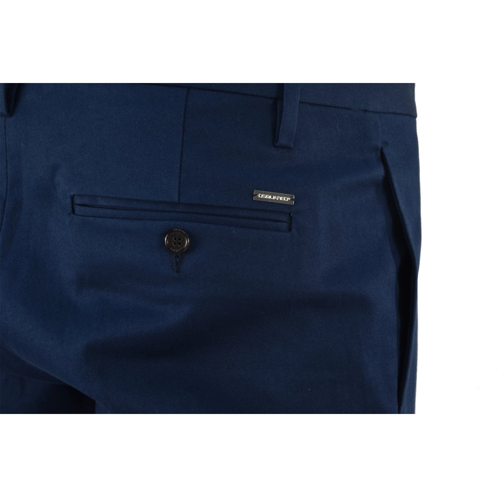 Dsquared2 Blauwe Katoenmix Chino`s voor Heren Blue Heren