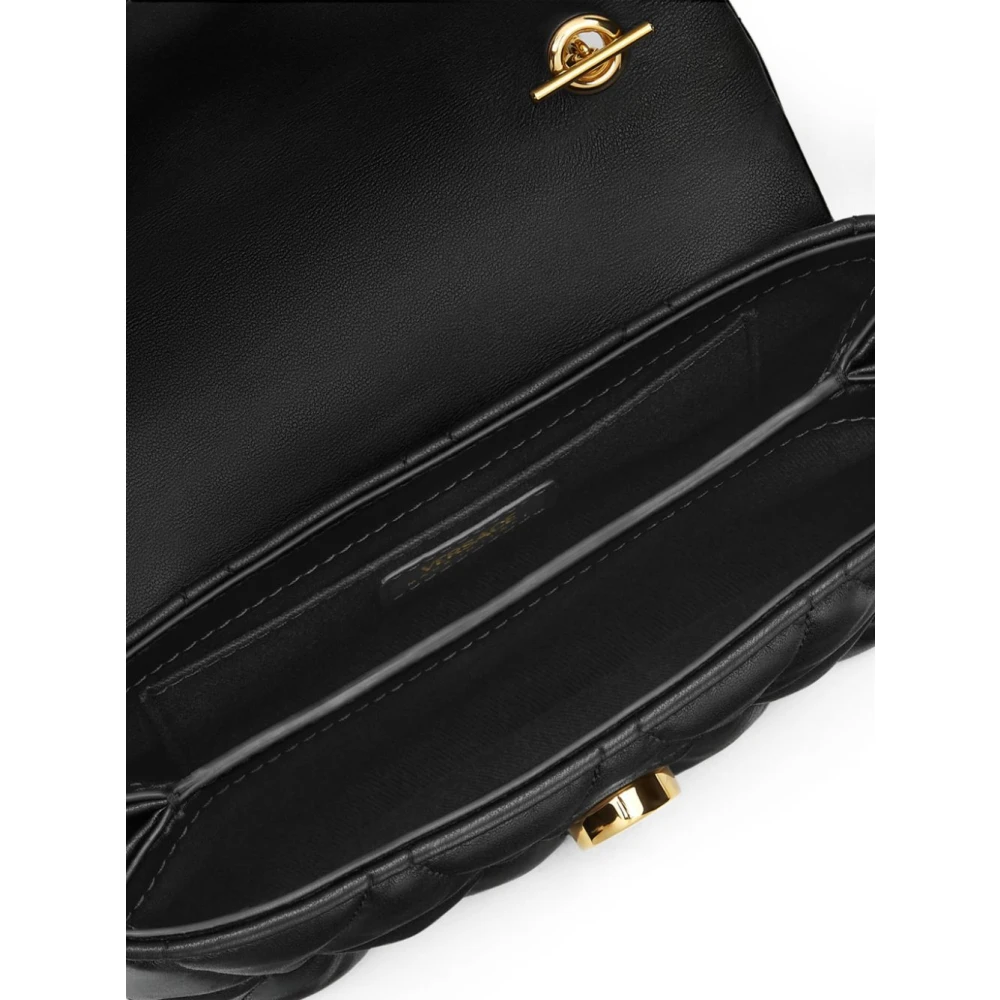 Versace Stijlvolle schoudertas voor dames in zwart en goud Black Dames