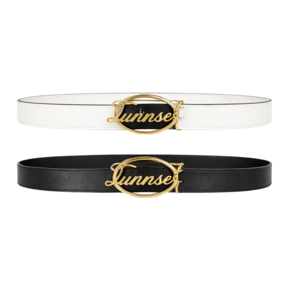 Twinset Black Belts, Unisex, S, Double-Face Leather Belt