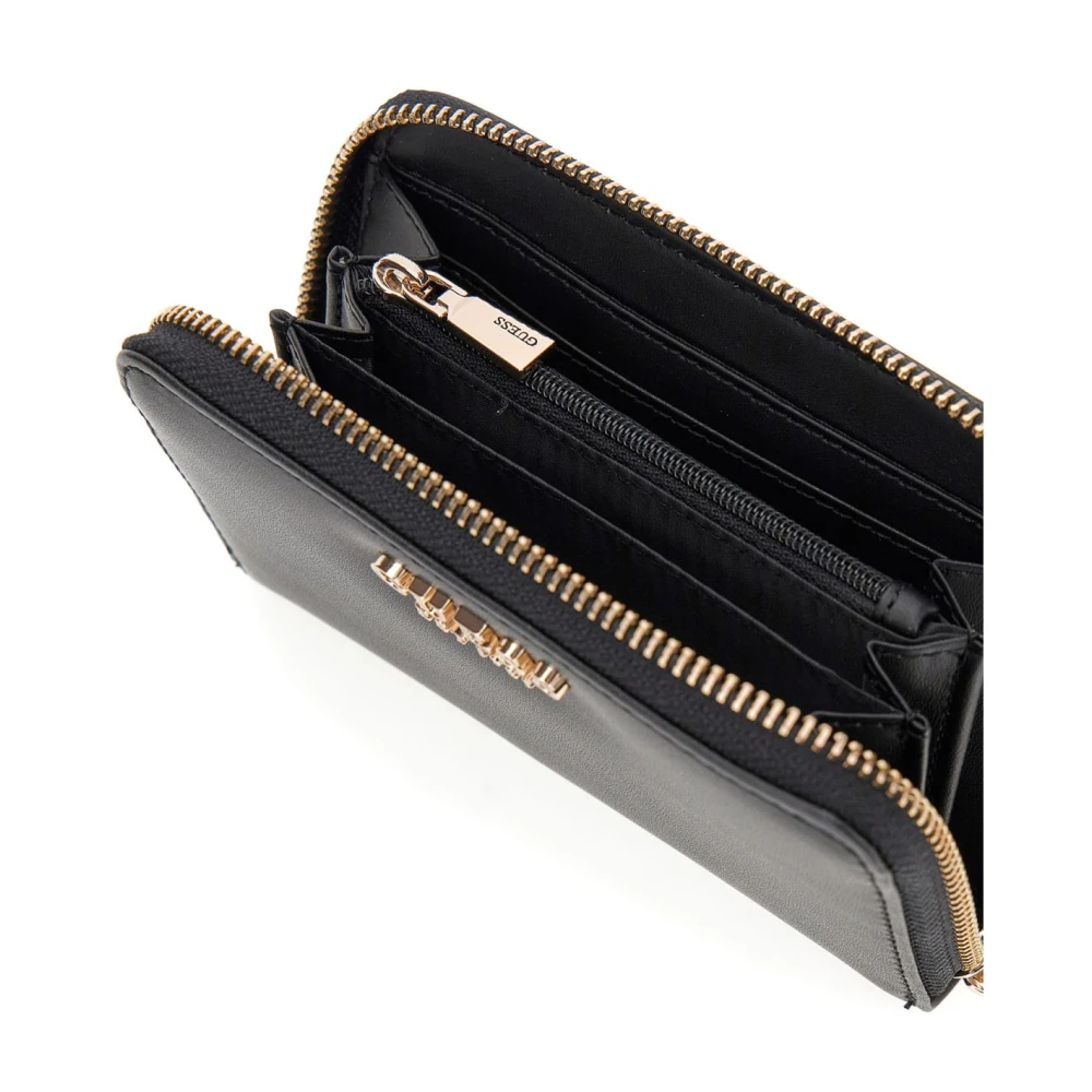 Guess Laurel Small Zip Portemonnee Zwart Black Dames