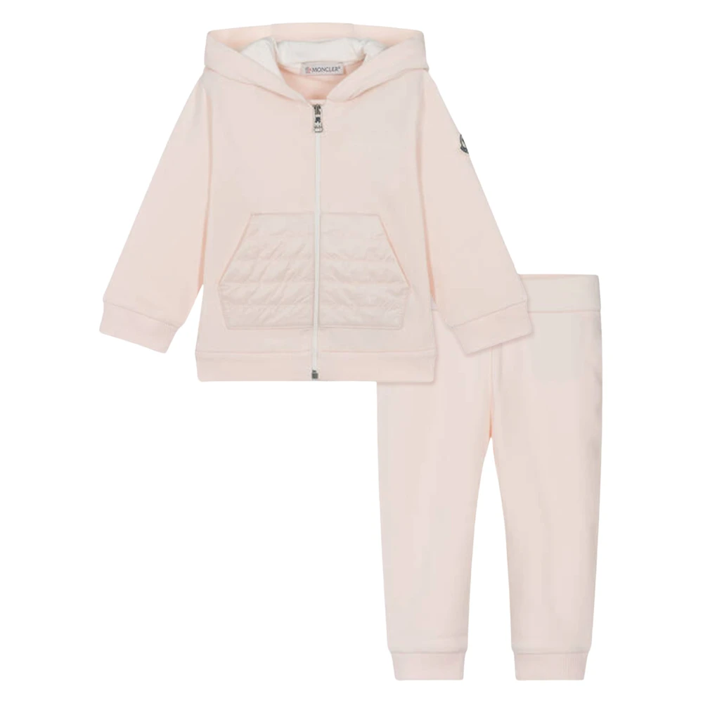 Moncler Pink Pocket Tracksuit For Baby Girls - Female - Kids Sport Sets - 6 M - Kids