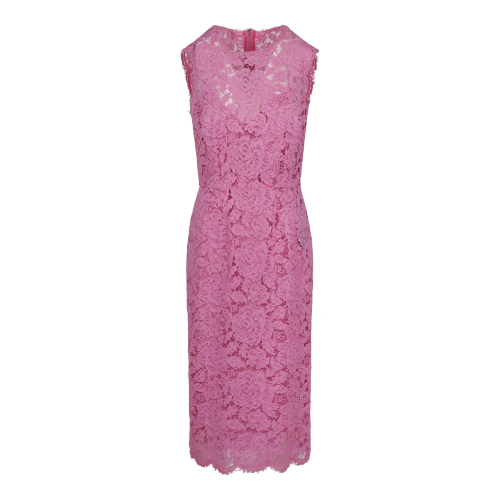 Dolce & Gabbana Kanten Shift Jurk Pink Dames