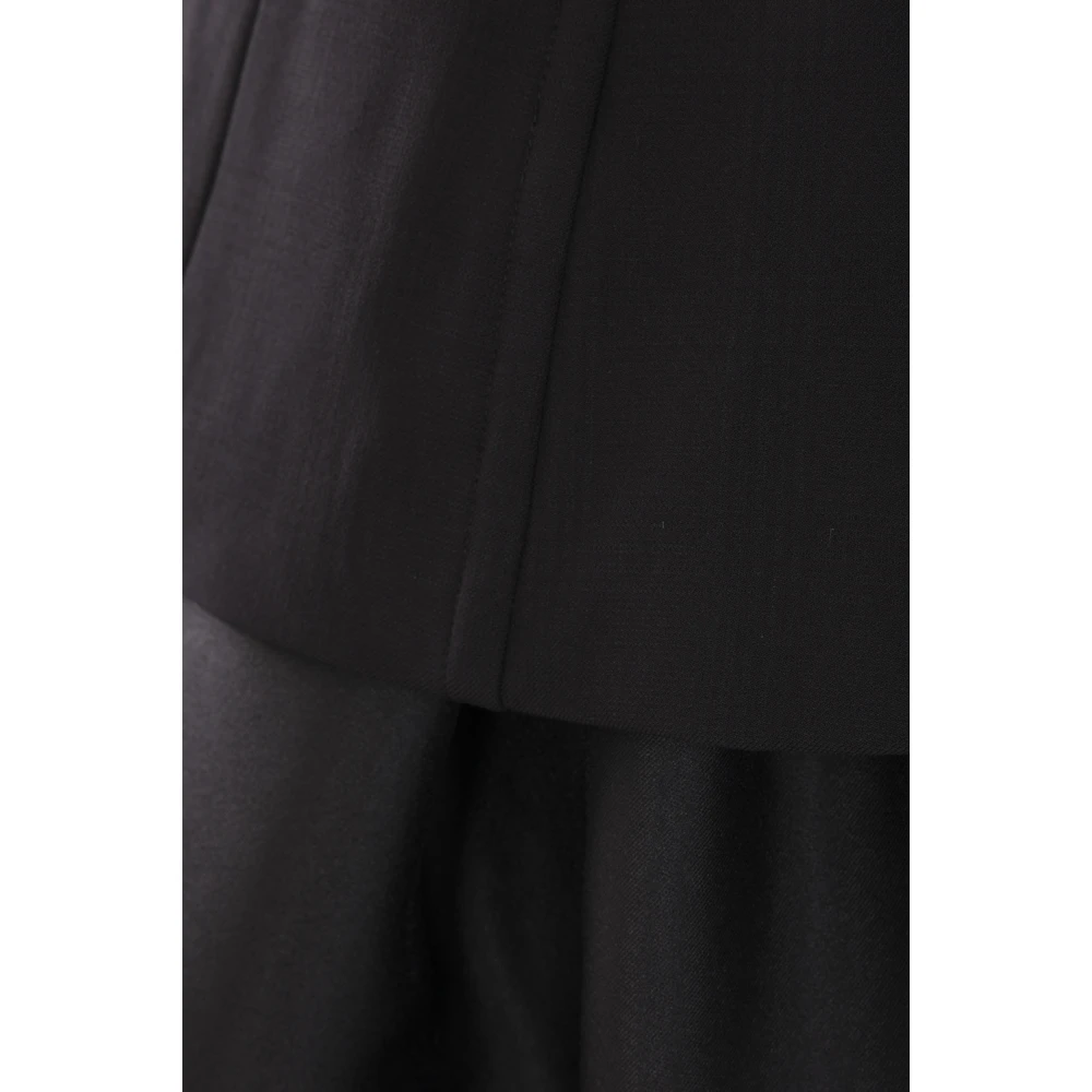 Self Portrait Zwart Geruite Midi Jurk Black Dames