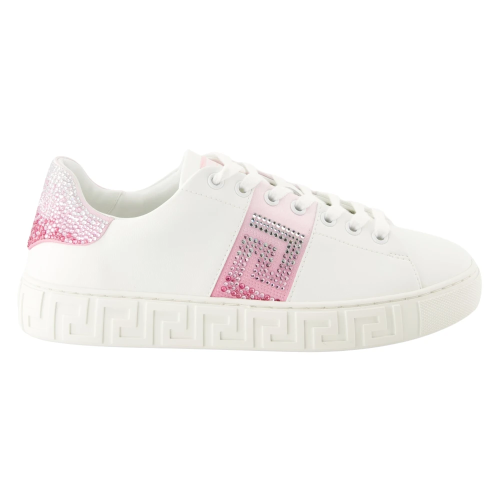 Versace Kristallen Greca manden voor vrouwen Dames Schoenen Wit