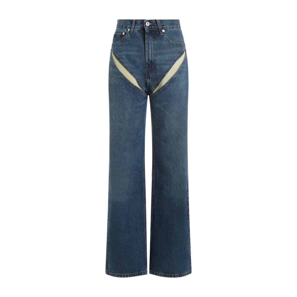 Y Project Vintage Blauwe Cut Out Jeans Blue Dames