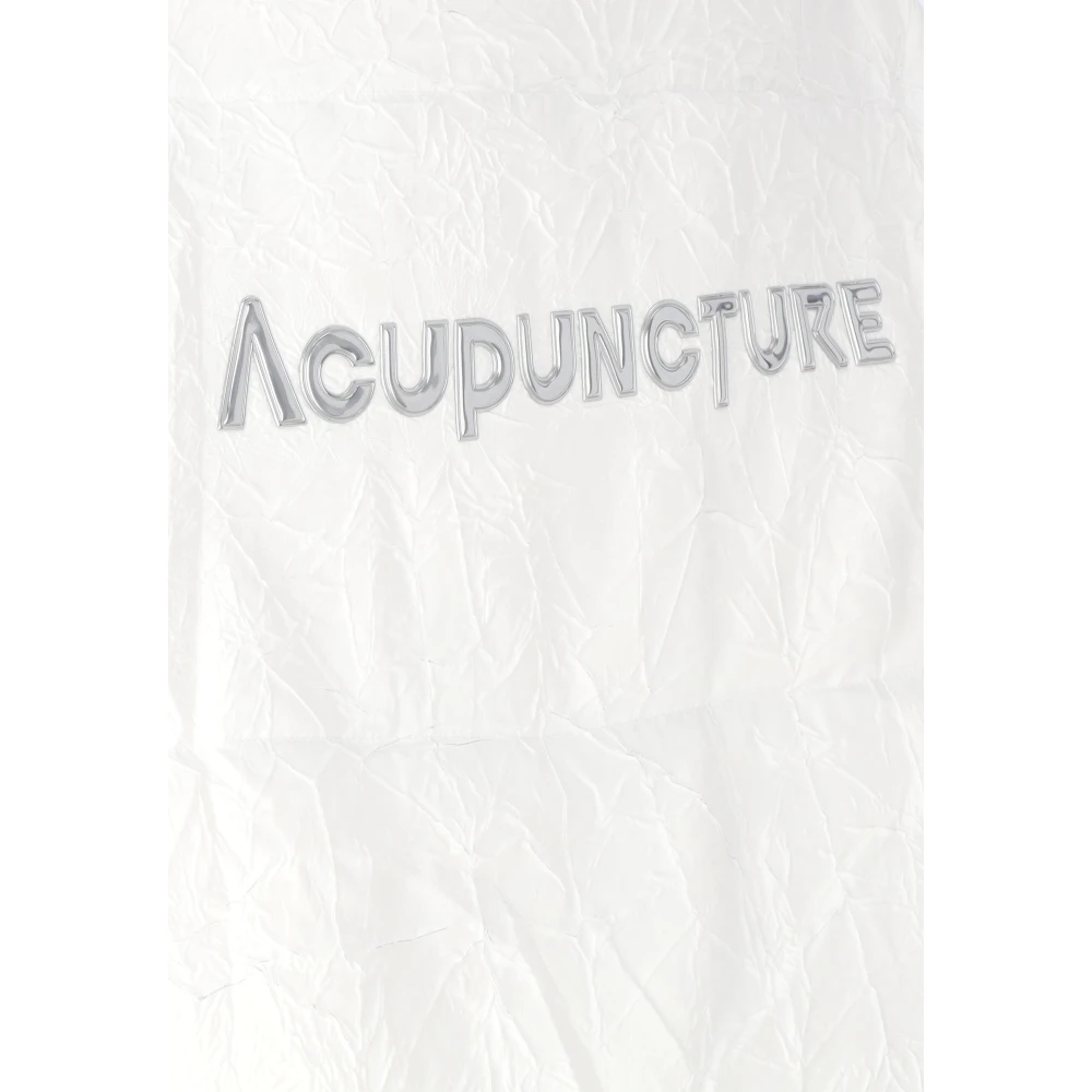 Acupuncture Witte Donsjas met Hoge Kraag White Heren