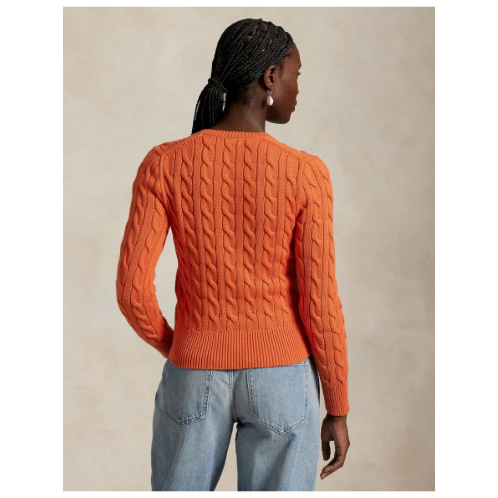 Polo Ralph Lauren Gebreide Cardigan met Iconisch Motief Orange Dames