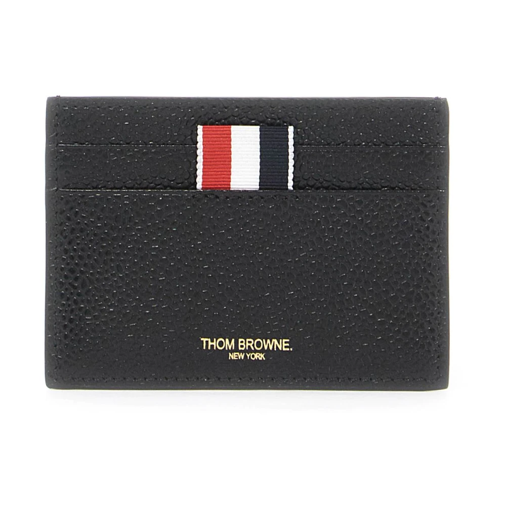 Thom Browne Pebble Grain Leather Card Holder Black Dames