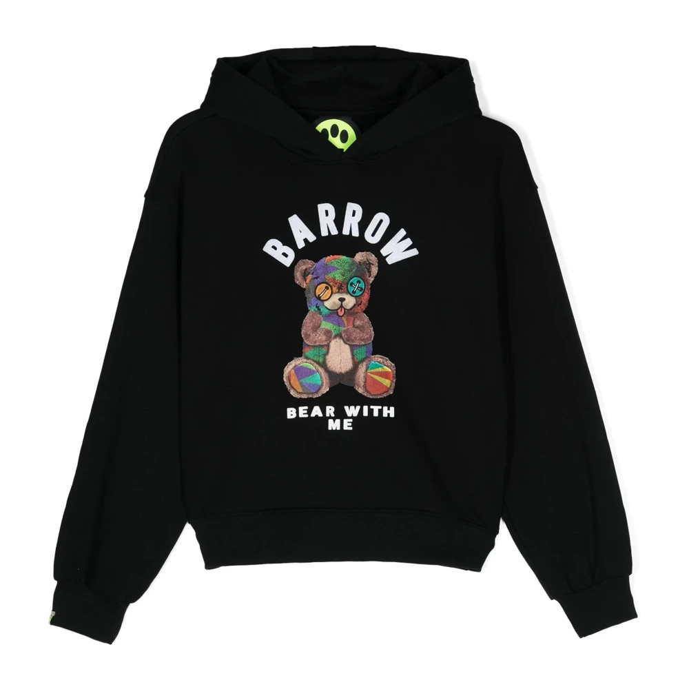 Barrow Björn Logo Hoodie Tröjor Black, Flicka