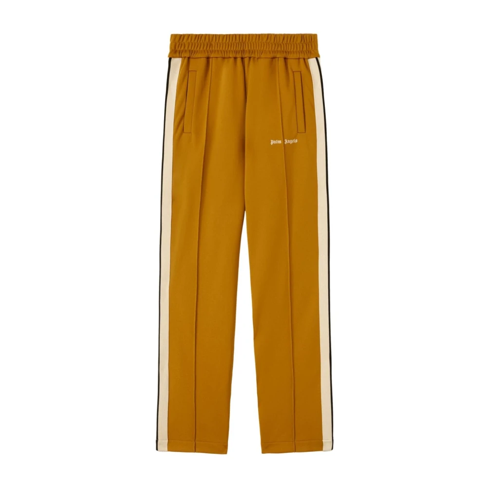 Palm Angels Gouden Bruine Track Pants met Strepen Brown Heren