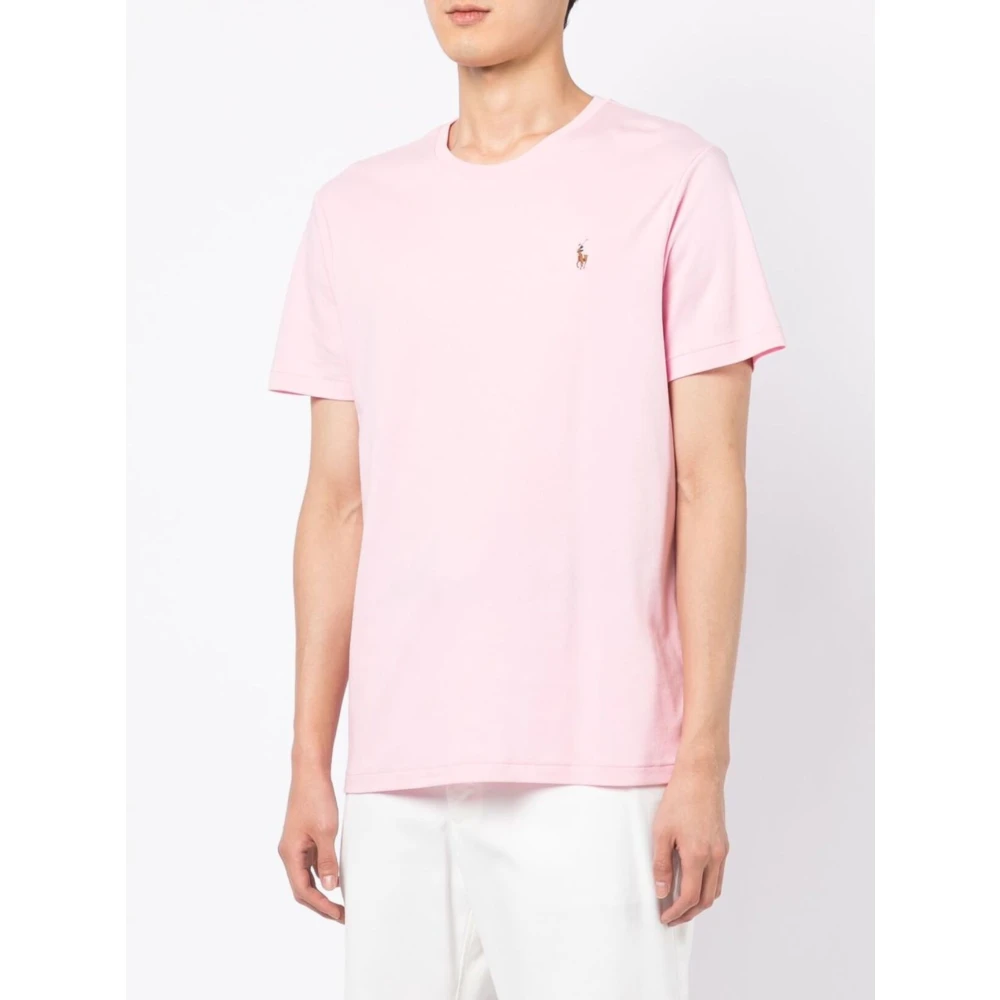 Polo Ralph Lauren Geborduurde Slim Fit Katoenen T-shirt Pink Heren