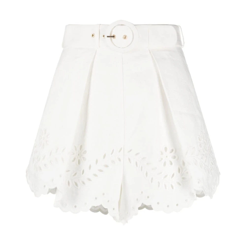 Zimmermann Bloemen geborduurde high-waisted shorts White Dames