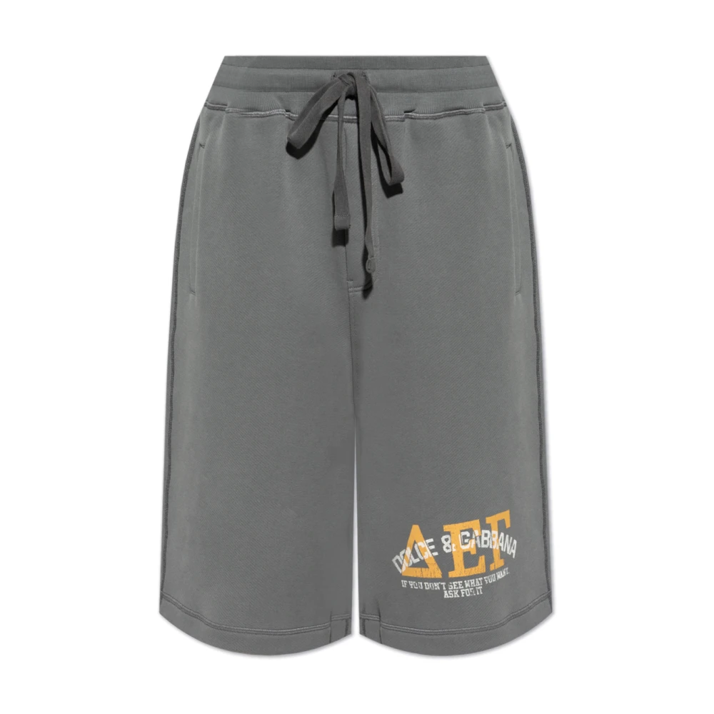 Dolce & Gabbana Men's Gray Printed Shorts - Casual Shorts - S - Shorts