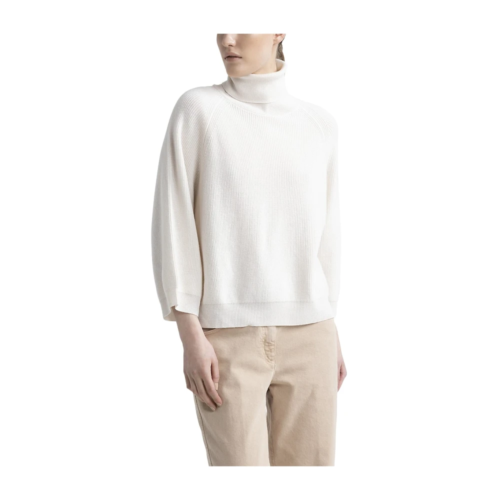 PESERICO Wol zijde en kasjmier hoge hals cape Beige Dames