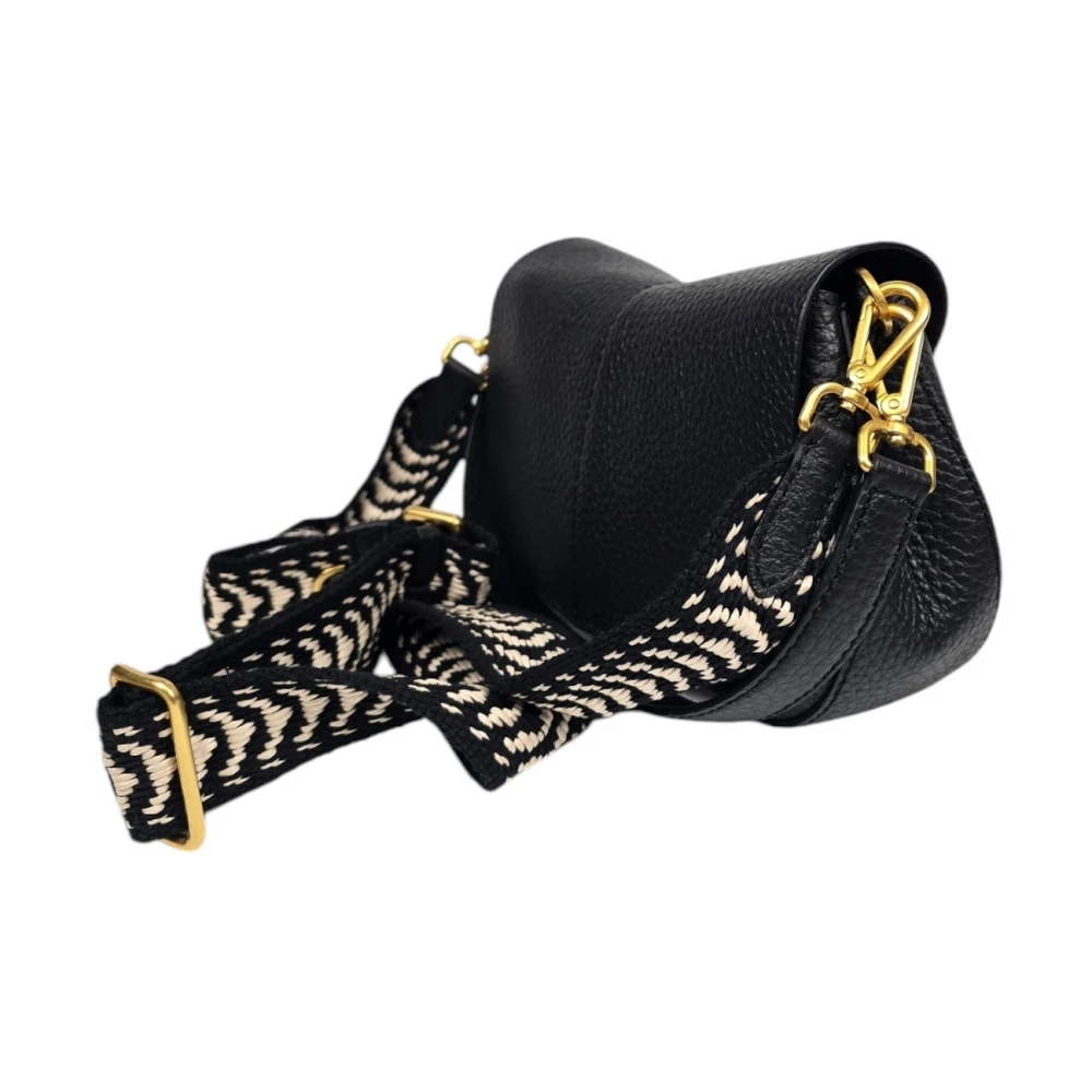 Gianni Chiarini Zwarte Leren Ronde Tas Black Dames