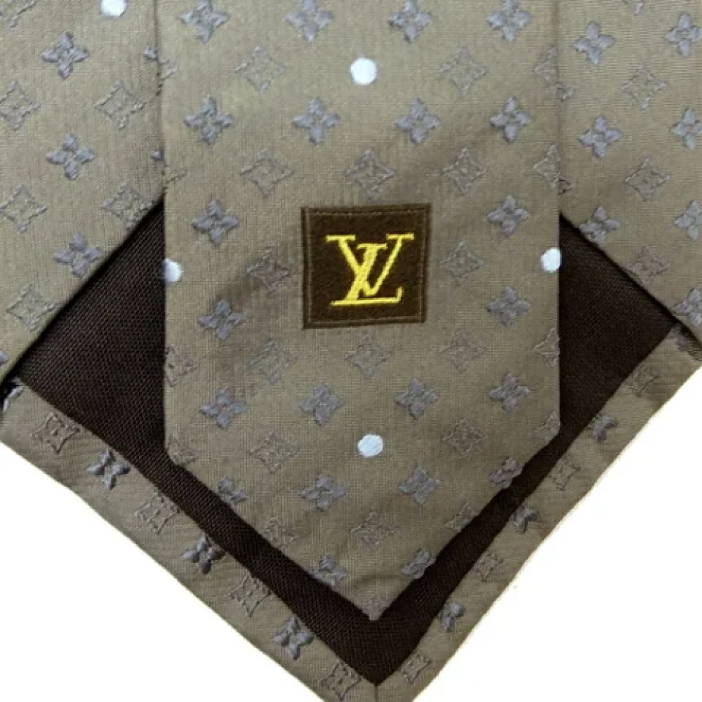 Louis Vuitton Vintage Pre-owned Silk home-office Gray Heren