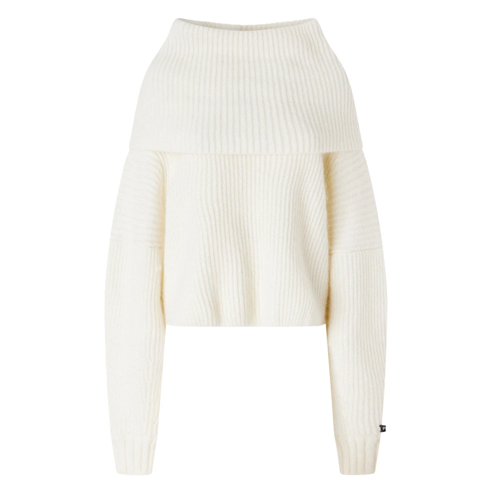 Pinko Vit Stickad Casual Tröja White, Dam