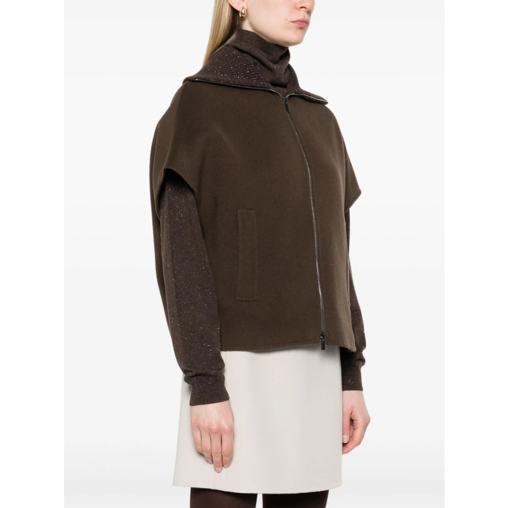 PESERICO Stijlvolle Winterjas Brown Dames
