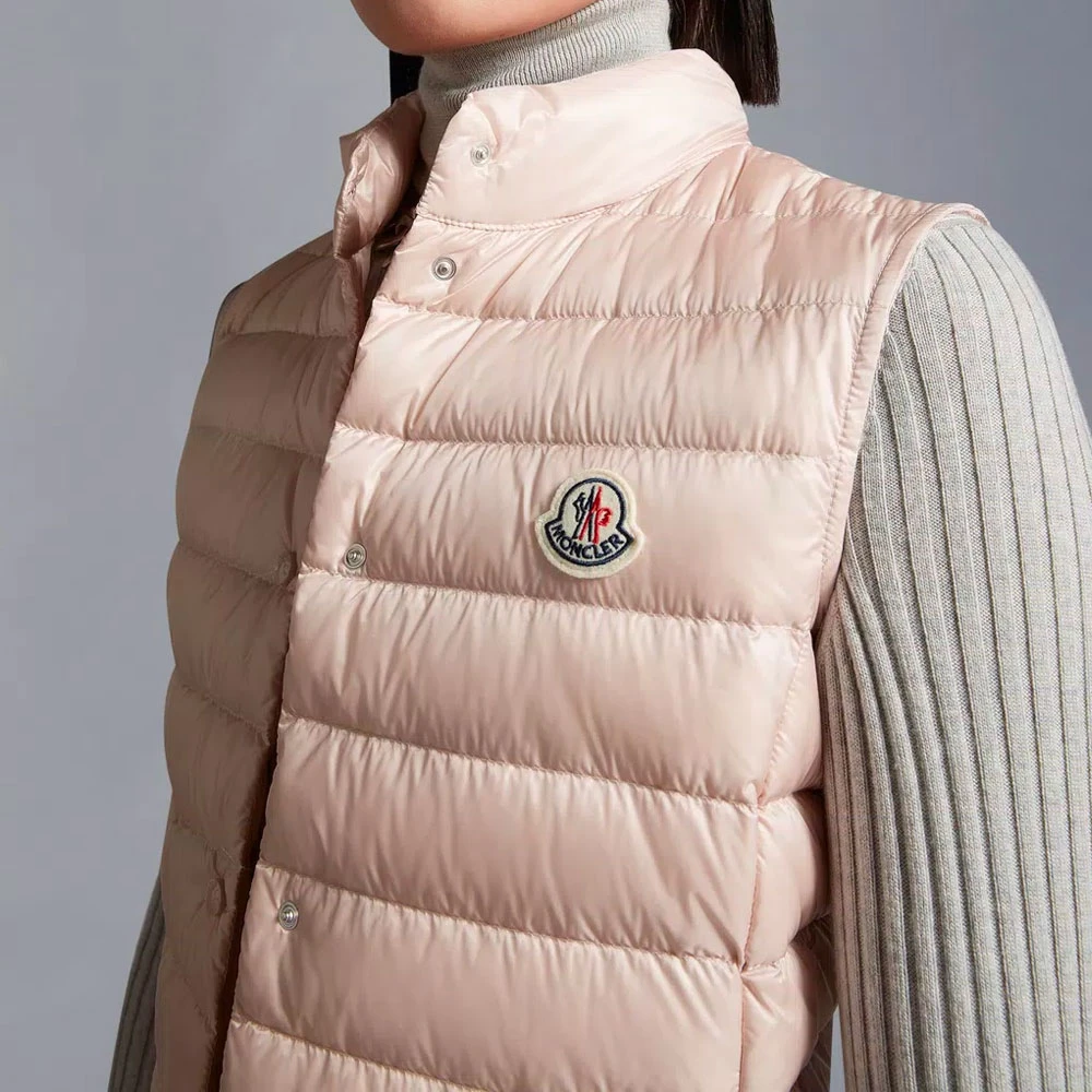 Moncler Liane Vest met Dons en Veren Pink Dames