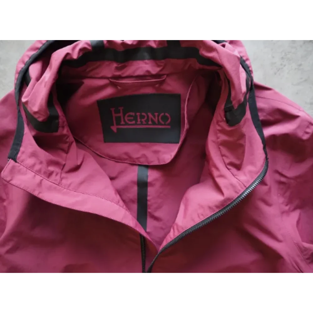 Herno Oversized Hooded Bomber Jacket Purple Heren