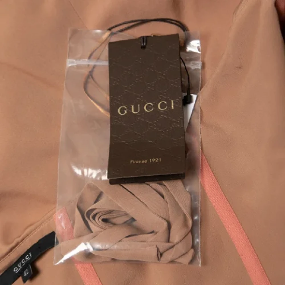 Gucci Vintage Pre-owned Silk dresses Beige Dames