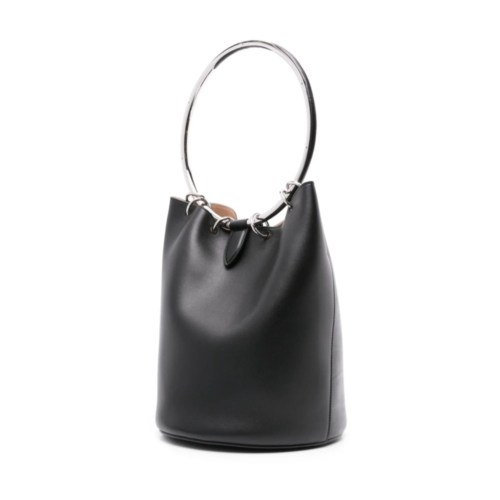 Alaïa Zwarte Gladde Korrel Emmer Tas Black Dames