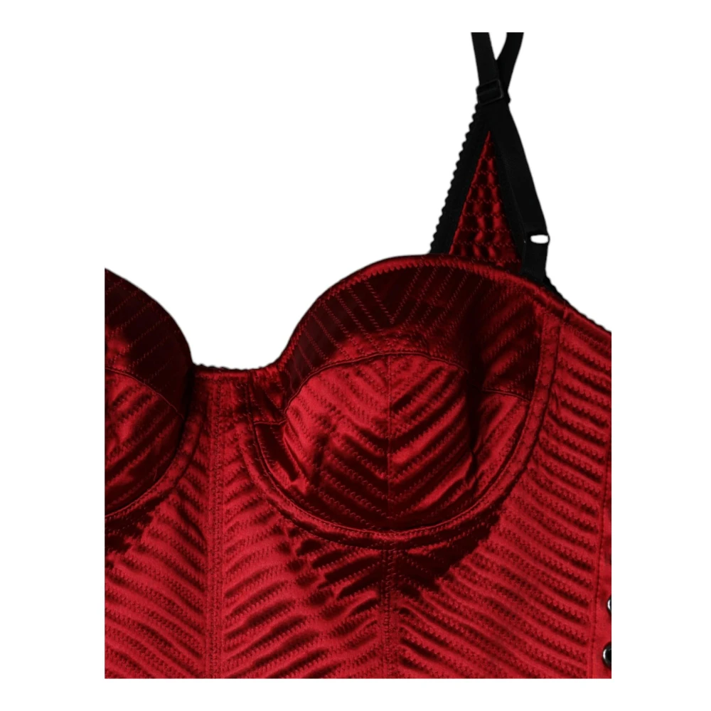 Dolce & Gabbana Rode Kant Bodycon Korset Jurk Red Dames