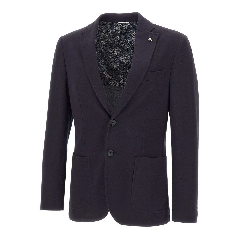 Manuel Ritz Men's Blue Single-Breasted Blazer - Blazers - S - Jackets