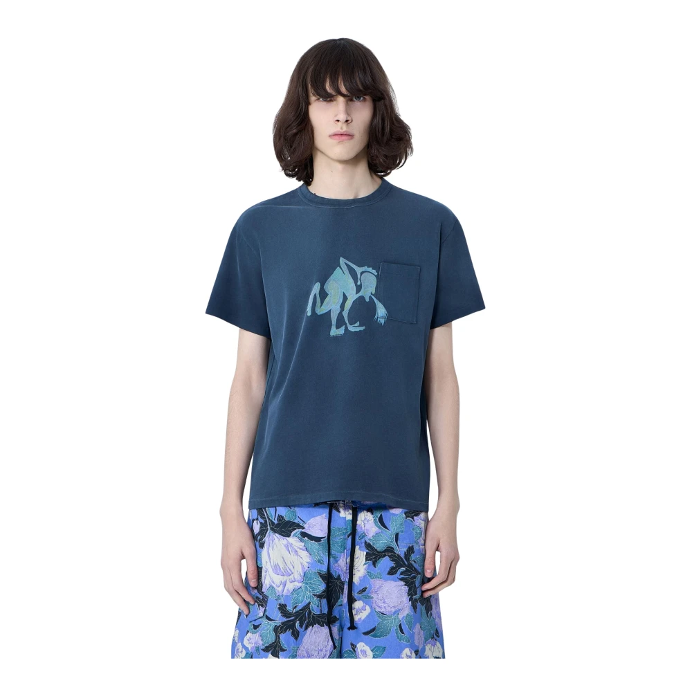 Erl Uomo Blu Top, M, New,