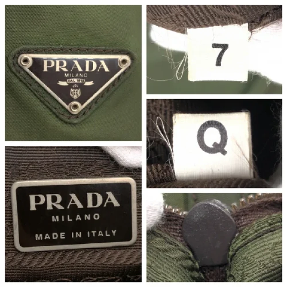 Prada Vintage Pre-owned Canvas shoulder-bags Green Dames