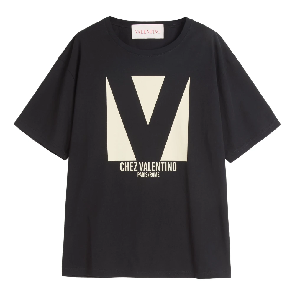 Valentino Garavani Zwarte Jersey Katoenen T-shirts en Polo's Black