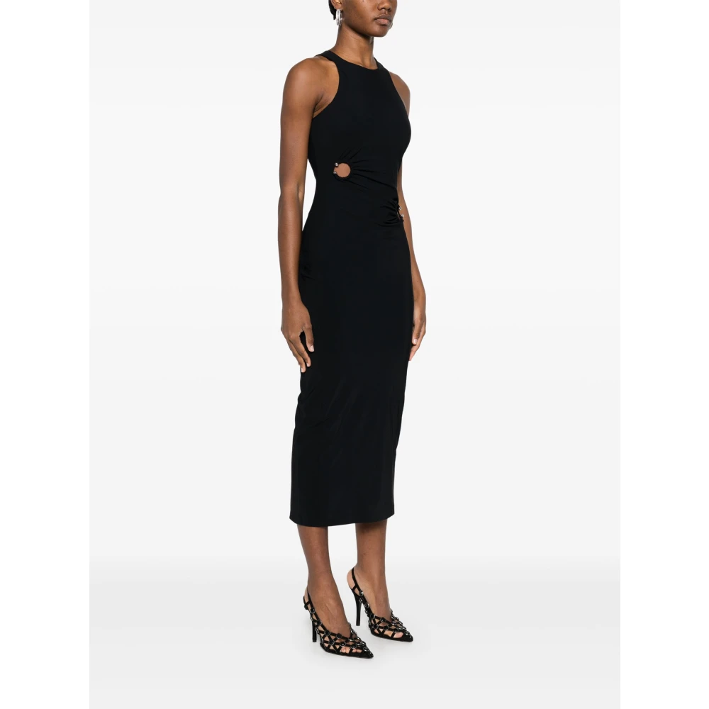 PATRIZIA PEPE Midi Jurk met Piercing Detail Black Dames