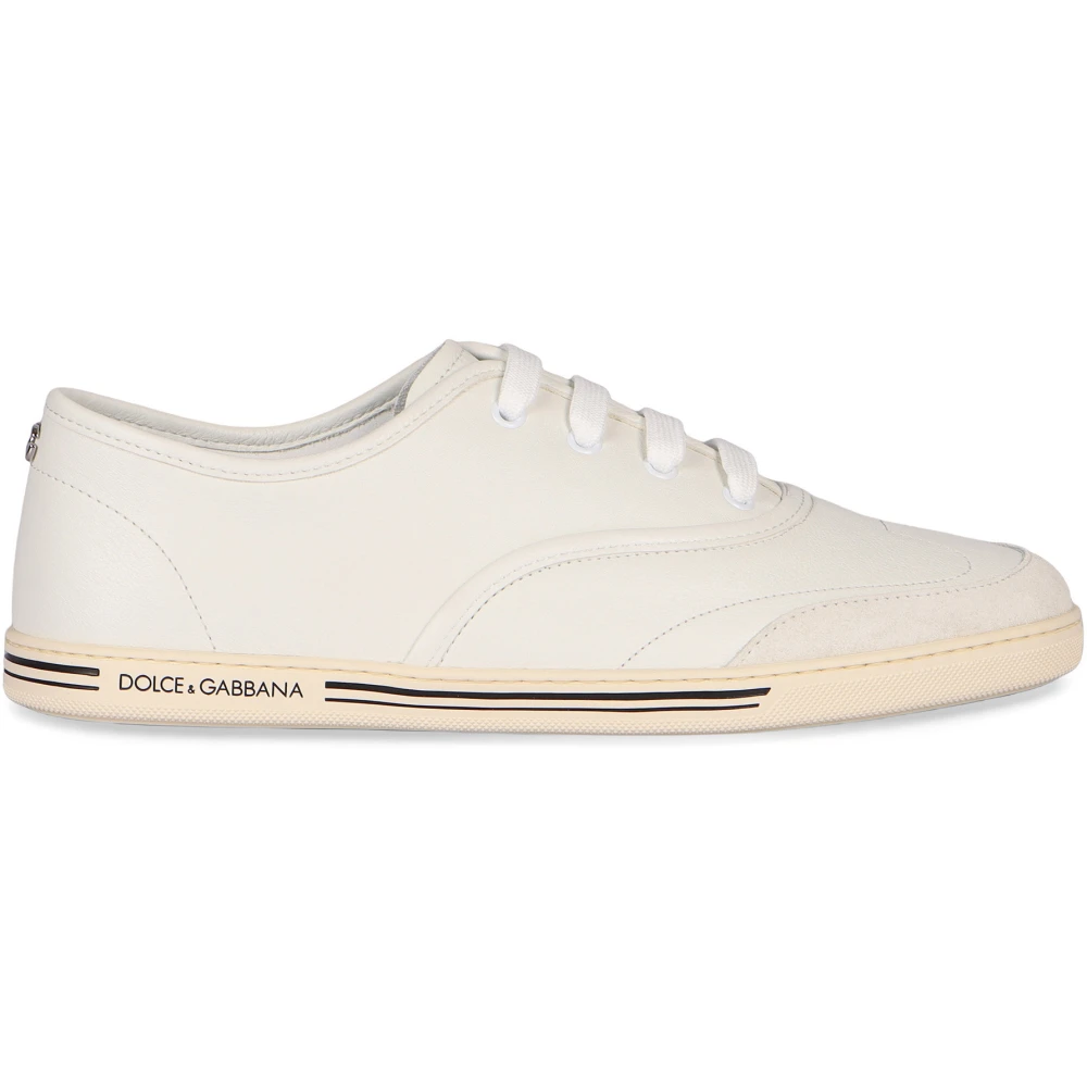 Dolce & Gabbana Lage leren sneakers- ronde neus Heren Schoenen Wit