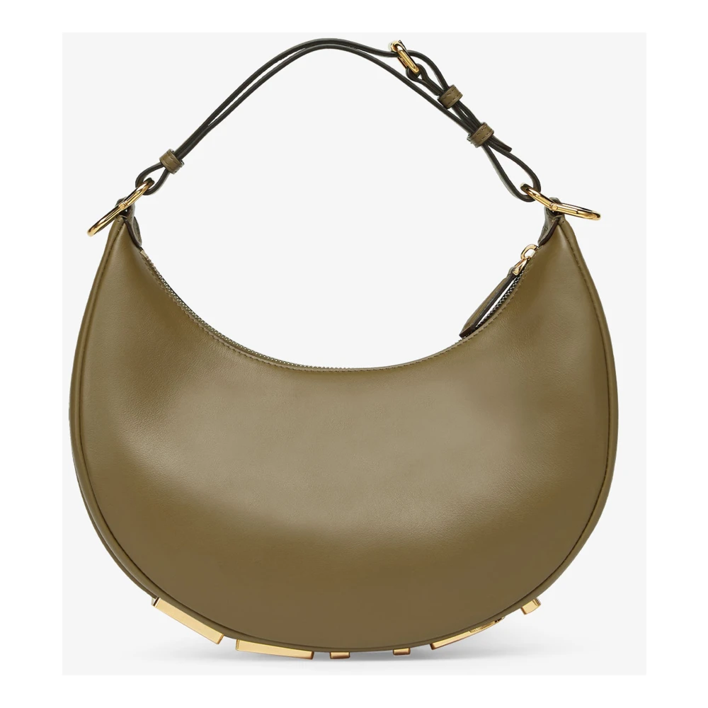 Fendi Groene Vintage Leren Tas met Rits Green Dames