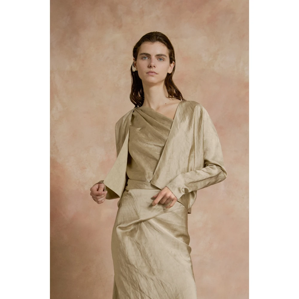 Cortana Vrede korte jas parelmoer Beige Dames