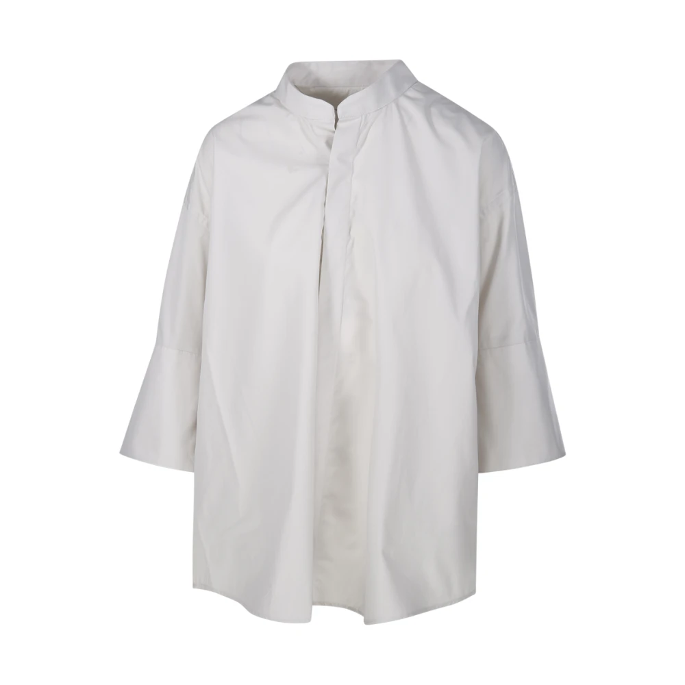 Ami Paris Mandarijn Kraag Shirt 193 Krijt White Dames