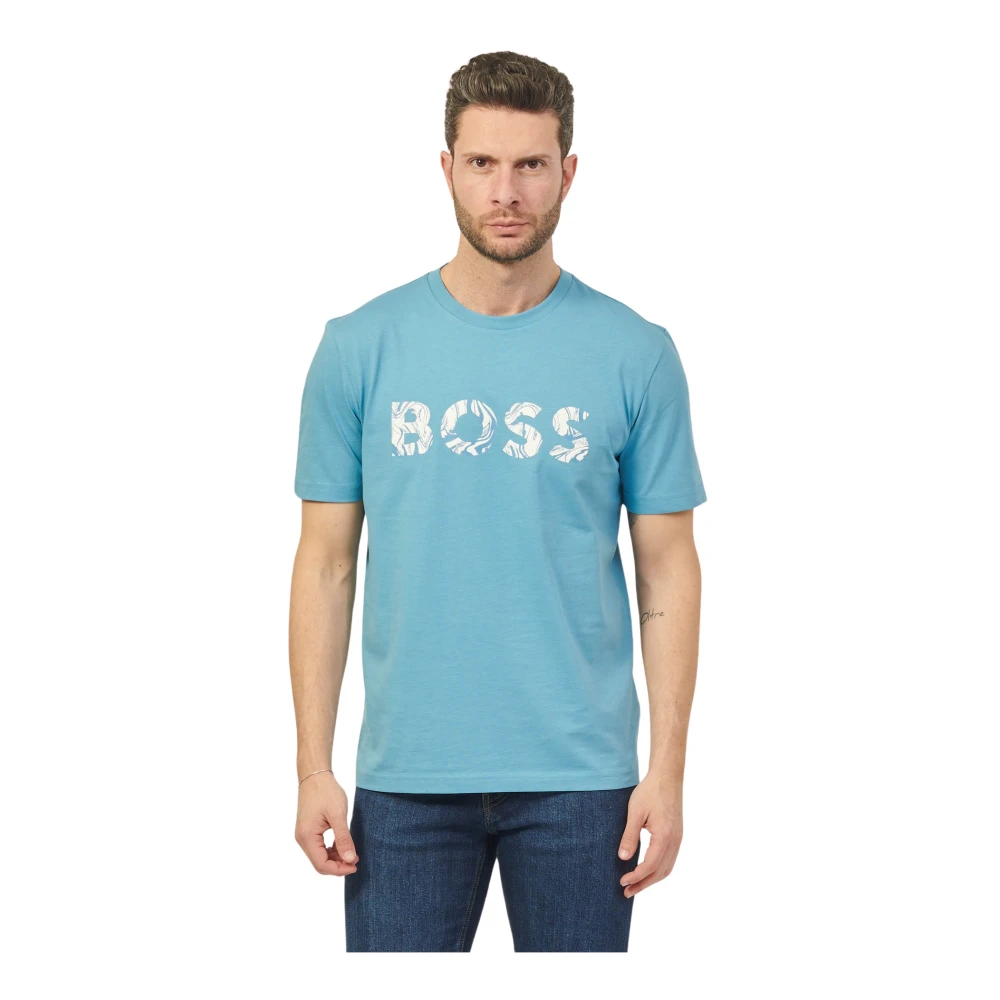 Boss Orange Korte Mouw T-shirt Te_Bossocean Blue Heren