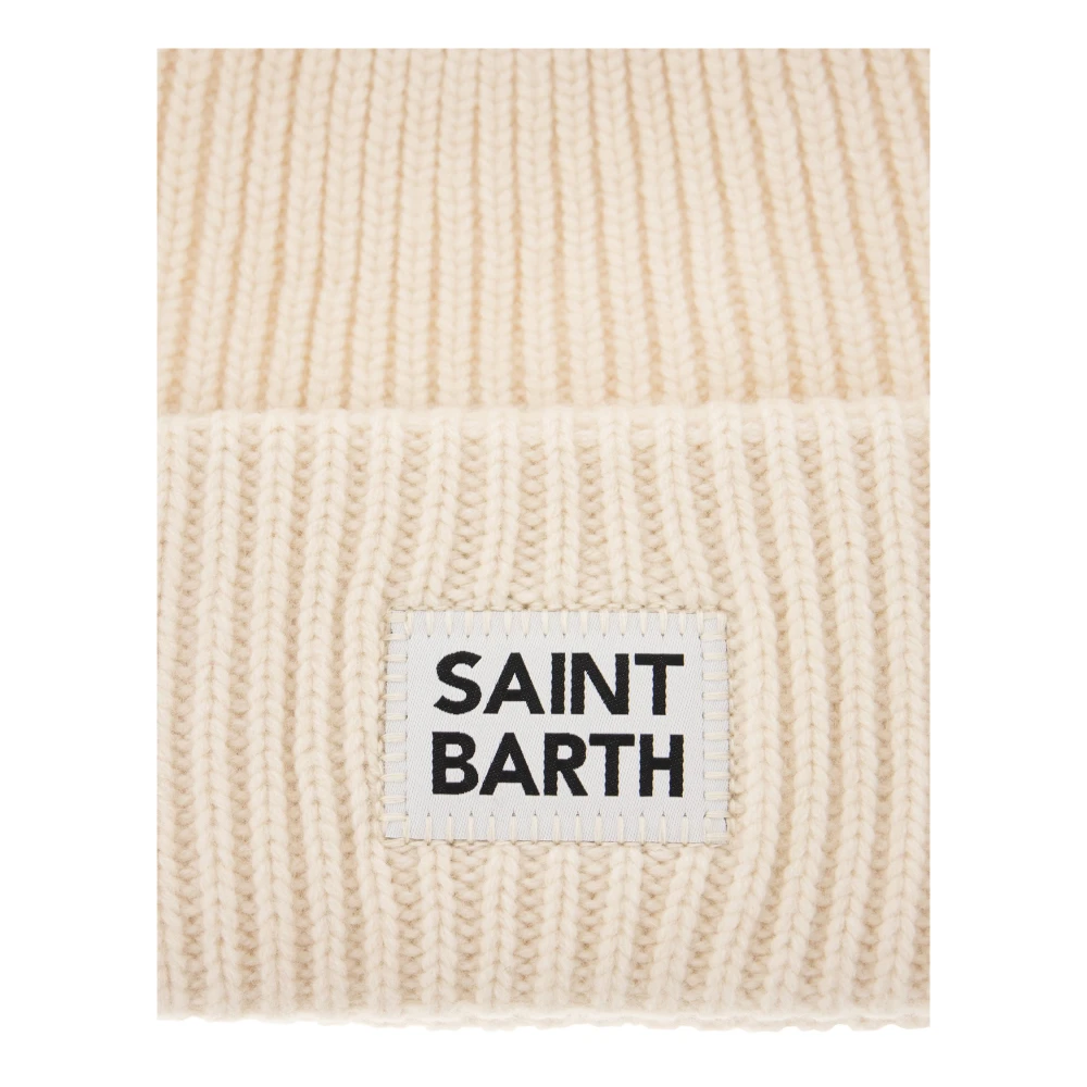 MC2 Saint Barth Gemengde Wol en Kasjmier Beanie White Dames