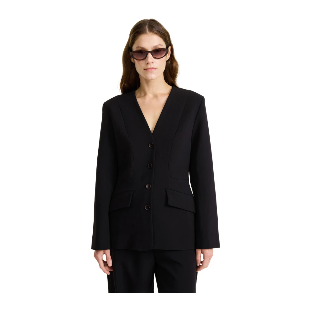 By Malene Birger Kraagloze Blazer in Zwart By Herenne Birger Black Dames